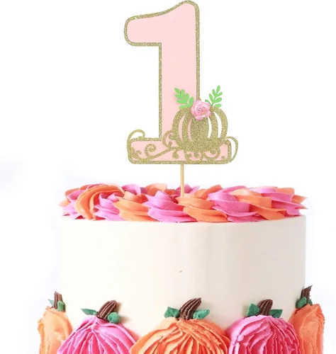 Miniatura 9 de Decoración para pastel de calabaza pequeña – Decoración para tarta de primer cumpleaños para niño/niño, decoración de fiesta de primer cumpleaños