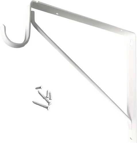Miniatura 11 de Bridas de soporte para barra de armario con accesorio de rosca, enchufes de poste de ropa resistentes para armarios Blanco brillante 1 par