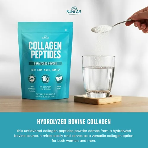 Miniatura 4 de Polvo de Péptidos de Colágeno Hidrolizado de Bóvino (Sin Sabor) Tipo I y III, Suplemento para Cabello, Piel, Uñas y Soporte Articular - Colágeno
