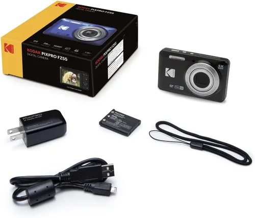 Miniatura 3 de Cámara digital Kodak PIXPRO FZ55 (negra) + Funda negra para cámara de punto y disparo + Tarjeta de memoria SD de 64 GB Transcend + Cartera