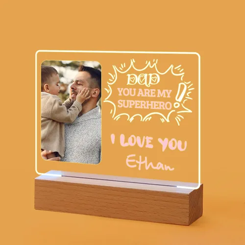 Miniatura 17 de Placa de fotos de acrílico LED personalizada, regalos de aniversario personalizados para parejas con nombres grabados, luz nocturna romántica