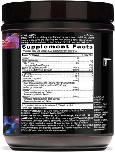 Miniatura 2 de BEYOND RAW LIT V2 - Polvo de entrenamiento de fuerza clínica, golpea más duro, bombas más grandes, cafeína, L-citrulina, creatina, frambuesa azul
