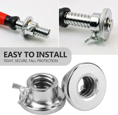 Miniatura 5 de 2 Uds tuerca antideslizante 0.984 in barra estándar Spin-Lock Collars Tornillo Abrazaderas Dumbell Levantamiento de pesas