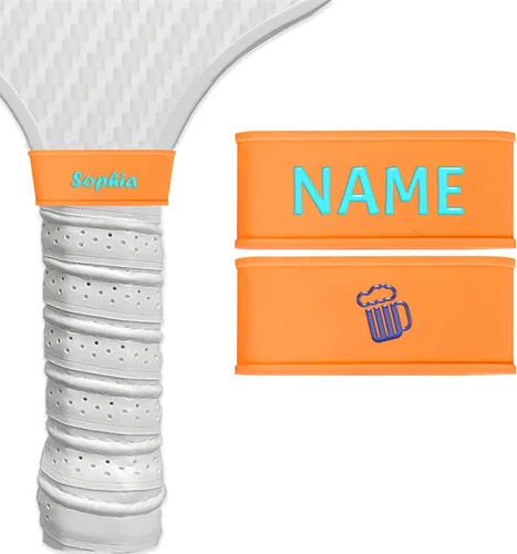 Miniatura 10 de 2 bandas de nombre personalizadas de paleta de pickleball, accesorios personalizados de paleta de pickleball para cinta de agarre seguro, bandas