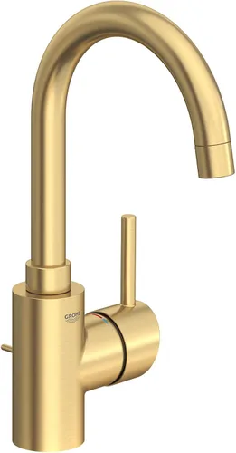 GROHE 32138GN2 Concetto, grifo de baño de un solo mango de un solo mango tamaño L 1.2 GPM, amanecer fresco cepillado (oro cepillado)