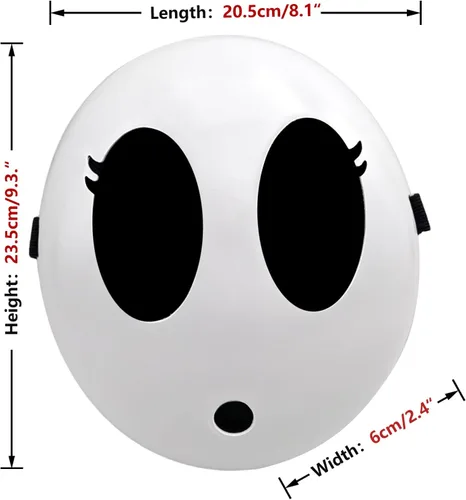 Miniatura 4 de Máscara de chico tímido, máscara de anime blanca, máscara de Halloween, máscara divertida para disfraz de Halloween, accesorios de cosplay Niña