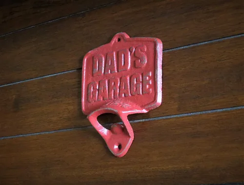 Miniatura 5 de Dad's Garage Wall Mounted Beer Bottle Opener Colonial Red or Pick Color Cast Iron