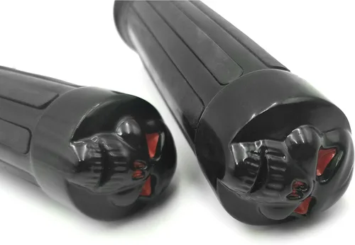 Miniatura 3 de MT080-25-BK Agarres de manubrio estilo calavera negra de 1 pulgada, compatibles con Harley XL 883 Hugger Sportster Cruiser