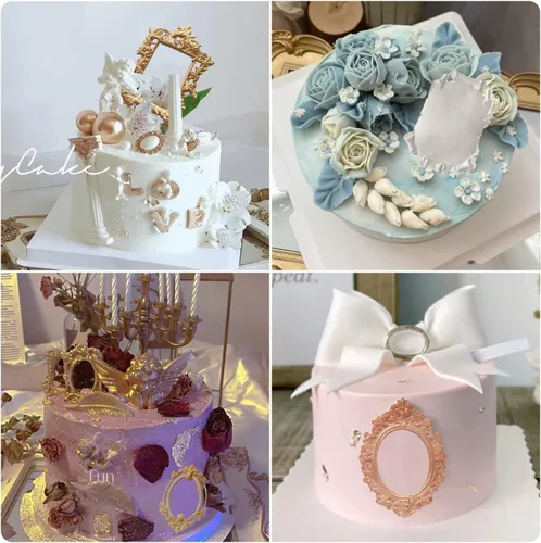 Miniatura 9 de ZiXiang Marcos de Fotos de Estilo Barroco Moldes de Silicona con Volutas y Enlace de Encaje Moldes de Fondant para Decoración de Tartas Adorno
