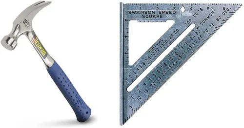 Miniatura 9 de Marco de garra de martillo para pisos y baldosas, cara lisa, 20 onzas y SWANSON Tool Co S0101 7 pulgadas Speed Square, azul