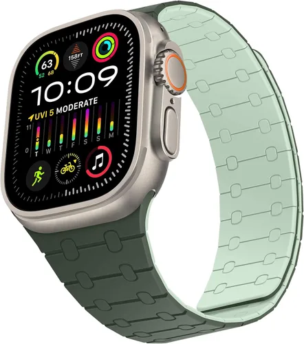 Miniatura 26 de Compatible con correa de Apple Watch de 49mm 46mm 45mm 44mm 42mm 41mm 40mm 38mm, correa de bucle magnético ajustable de silicona para iWatch Ultra