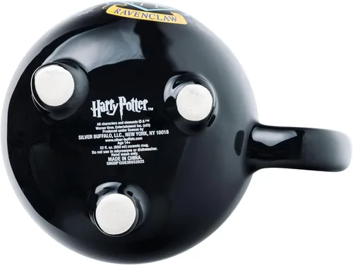 Miniatura 4 de Silver Buffalo Harry Potter Hogwarts House Ravenclaw Crest Cauldron - Taza de cerámica esculpida en 3D, 20 onzas