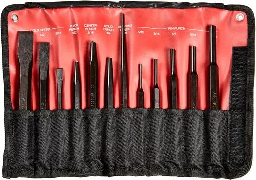 Miniatura 3 de Mayhew Tools 61412 - Juego de punzón y cincel, acabado de óxido negro, 12 piezas SAE