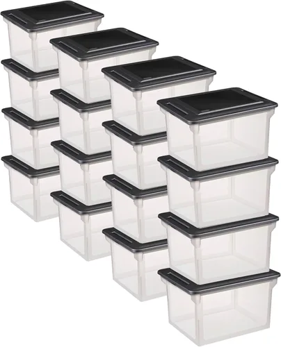 Miniatura 11 de Sterilite - Caja de archivo, contenedor de almacenamiento apilable con tapa, organice recibos, facturas, impuestos y papeles en el hogar, oficina