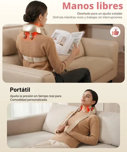 Miniatura 8 de SKG H7 Masajeador de cuello ultra inalámbrico para aliviar el dolor de tejido profundo, regalos del día del padre, masajeador ajustable de cuello