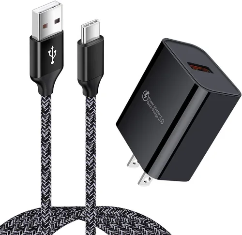 Cargador tipo C para Samsung Phone Android Cargador de bloque de carga rápida Cargador de pared Cable USB C Cable 6FT para Samsung Galaxy