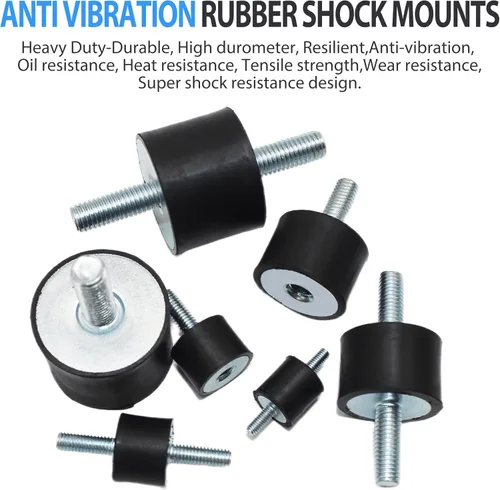 Miniatura 8 de Soportes de goma macho M8x23mm con tuercas de seguridad hembra, aisladores antivibración de 30x20mm, amortiguadores de choque para bombas de agua