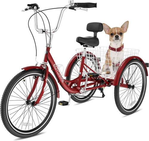 Miniatura 9 de NAIZEA Adult Tricycle, 7 Speed Three Wheel Cruiser Bike, 20/24/26 inch Adult Trikes 3 Wheel Bikes with Large Basket for Seniors, Adults, Women, Men