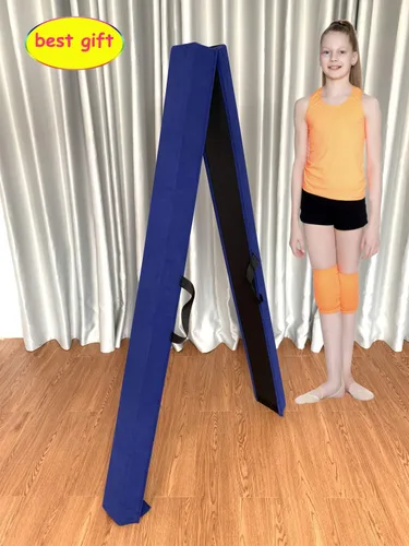 Miniatura 7 de MARFULA Viga de Gimnasia Plegable de 6 PIES / 8 PIES / 9 PIES Viga de Equilibrio de Espuma para Suelo - Extra Firme - Cubierta de Gamuza - Parte Azul