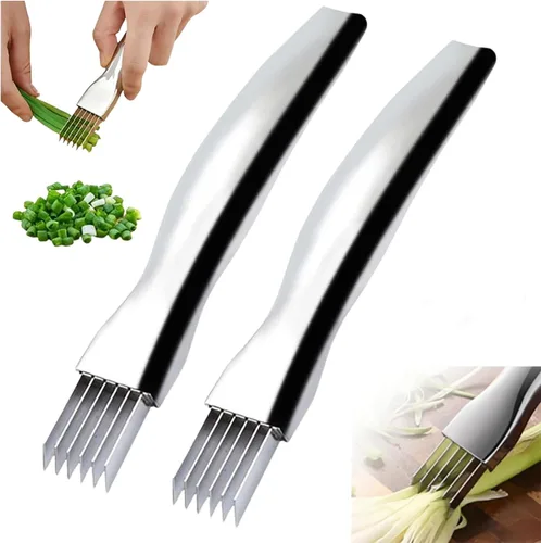 Miniatura 8 de Shred Silk The Knife, Cortador de Cebolla Verde Actualización 2025 de Acero Inoxidable Herramienta de Cocina para Cortar Verduras Cebolla Ajo