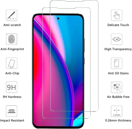 Miniatura 2 de Para BLU G91S Pantalla de vidrio templado – [Paquete de 2] dureza 9H de alta definición sin burbujas, protector de pantalla de vidrio templado