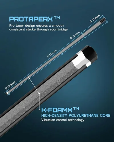 Miniatura 4 de KONLLEN 2.0 Carbon Fiber Pool Cue, Low Deflection Shaft with Pro Taper, Ebony Inlay Design, 12.5mm / 11.8mm Tip, Adjustable Weight System 005