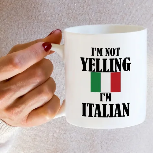 Miniatura 5 de Retreez Taza divertida – I'm Not Yelling I'm Italian Italy - Tazas de café de cerámica de 11 onzas – Divertido, sarcasmo, sarcástico, motivacional