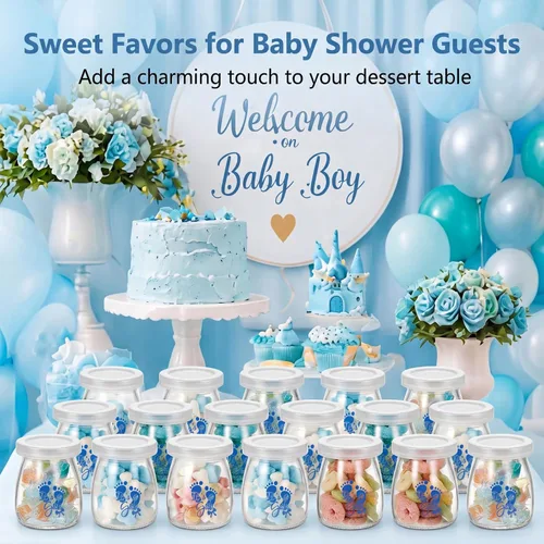 Miniatura 4 de Tanlade 1 pieza de recuerdos de baby shower para invitados, mini botellas de leche de vidrio con tapas, regalos de fiesta de baby shower