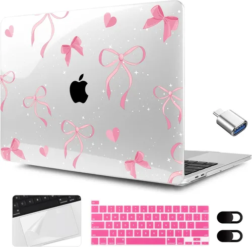 Miniatura 17 de MEEgoodo Funda para MacBook Pro de 13 pulgadas 2022 2021 2020 A2338 M2/M1 A2251 A2289 con Touch ID, fundas rígidas transparentes para laptop