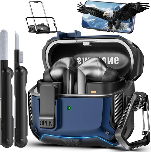 Miniatura 8 de Lock Fit Diseñado para Samsung Galaxy Buds3 FE (2025) / Buds3 Pro (2024) / Funda Buds 3 (2024), con kit de limpieza Cuerpo completo Resistente a
