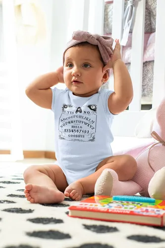 Miniatura 8 de Pop Threads Ouija Board Seance Spirit Board Design Goth Gothic Infant Baby Boy Girl Bodysuit