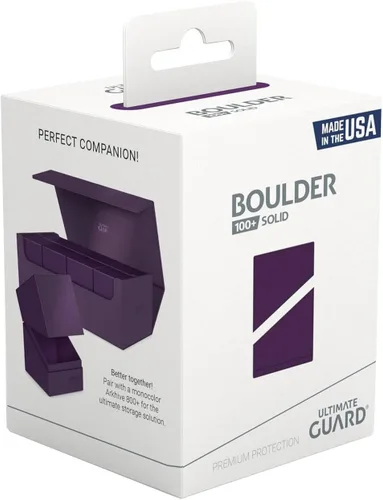 Miniatura 7 de Ultimate Guard Boulder Solid 100+, Estuche para Mazo para 100 Cartas TCG con Doble Funda, Morado, Almacenamiento Seguro y Duradero