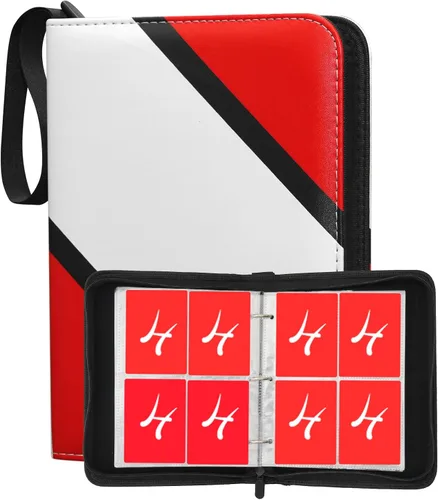 Carpeta de 4 bolsillos para tarjetas coleccionables – Capacidad para 440 tarjetas con 55 fundas extraíbles, carpeta deportiva de tamaño estándar,