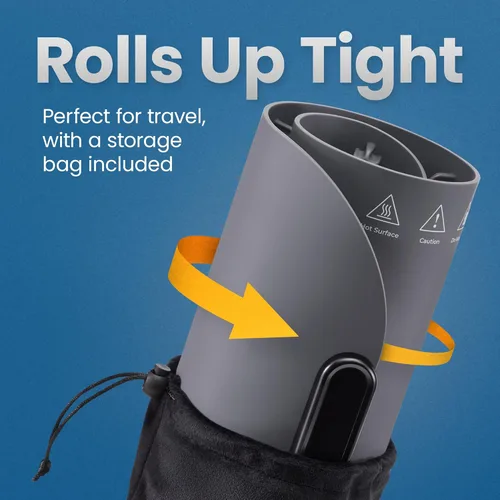 Miniatura 5 de Chefman Roll n' Go - Tapete de calentamiento de alimentos, bandeja de calentamiento eléctrica para bufés, fiestas, vacaciones, 3 ajustes