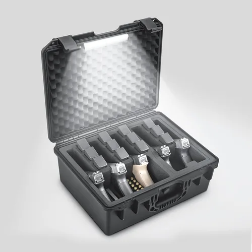 Miniatura 13 de Kinghardcase Estuches para armas de mano, 5 estuches para pistolas y 21 cargadores Estuches para pistolas precortados con múltiples pistolas a