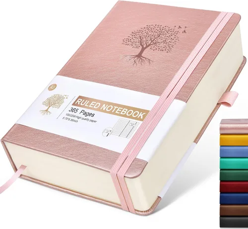 Miniatura 23 de Cuaderno Diario con Líneas - 365 Páginas A5 Cuaderno Grueso para Escribir para Hombres y Mujeres, Cuaderno con Rayas Universitarias, Diario de Cuero