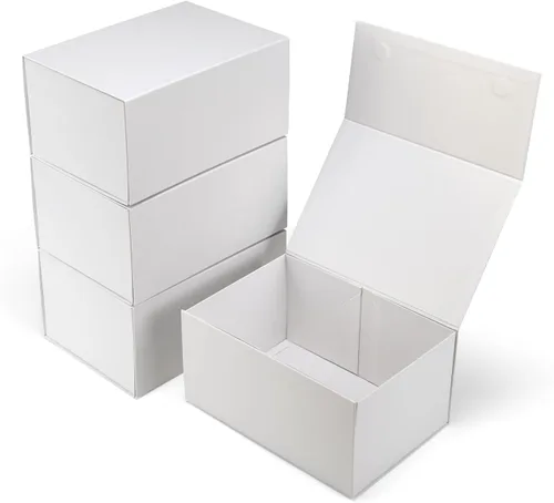 Miniatura 18 de Paquete de 4 Cajas de Regalo de 12x6x4 Pulgadas con Tapas de Cierre Magnético, Caja Negra Magnética para Boda, Propuesta de Padrinos y Damas