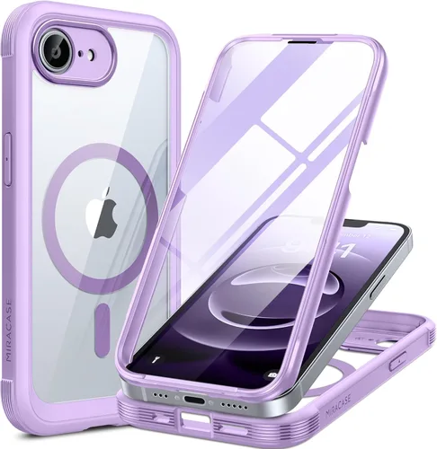 Miniatura 219 de Miracase Funda para iPhone 13 de 6.1 pulgadas, [sin burbujas] funda de teléfono de cuerpo completo con pantalla de vidrio completa integrada, sin