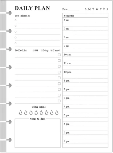 ZGMJ Recambio de planificador diario sin fecha, planificador diario A5 con lista de tareas pendientes de insectos, 100 hojas/200 páginas, cuaderno