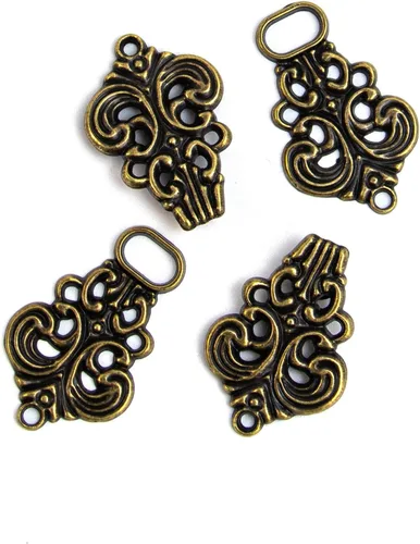 Miniatura 7 de AUEAR, Clips para suéter con diseño de flores y chal, cierre de capa, broche vintage, ganchos y ojos, clip retro Bronce