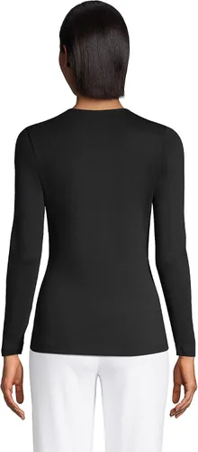 Miniatura 2 de Lands' End - Camiseta de algodón de manga larga y cuello redondo para mujer