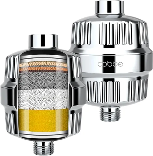Miniatura 15 de Cobbe Filtro de cabezal de ducha de 20 etapas con KDF-55 para agua dura, filtro de agua de alto rendimiento con 2 cartuchos reemplazables, elimina