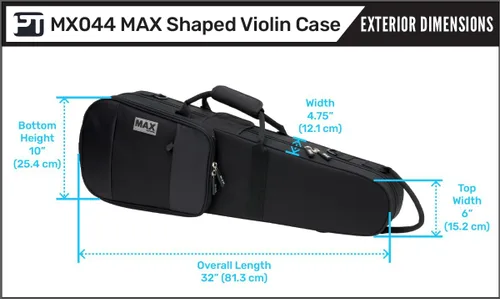Miniatura 2 de Protec MAX 4/4, funda para violín oblongo, color negro, Negro