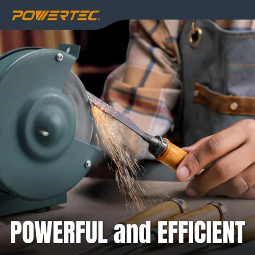 Miniatura 6 de Powertec Rueda de Esmeril para Amoladora de Banco, Rueda de Molienda de 6 Pulgadas de 100 Grano, Óxido de Aluminio, 6 Ruedas de Esmeril para Ruedas