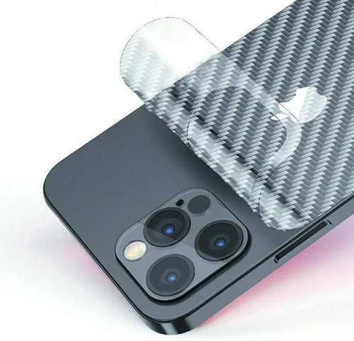 Miniatura 12 de Para iPhone 13 Pro Protector de pantalla trasera 3D Fibra de carbono Ultra Thin Protector Film-2 Packs-Transparente