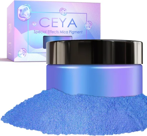 Miniatura 10 de Ceya Polvo de mica camaleón, 1.8 onzas/1.76 oz de polvo cromado Midnight Dream Chrome, pigmento de cambio de color con efecto nacarado de grado