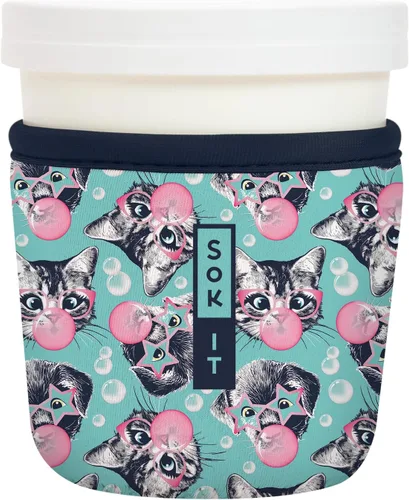Miniatura 40 de Sok It IceCreamSok - Funda de neopreno aislada (flores abstractas, pintas de helado cónicas)