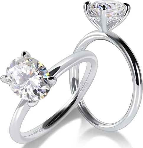 Ladylike 11.523CT Oval Cut Moissanite Engagement Ring for Women 925 Sterling Silver Solitaire Rings with Hidden Halo D Color VVS1 Promise Wedding