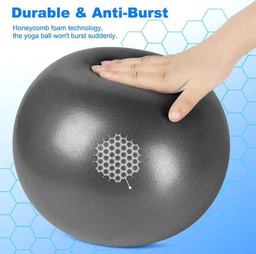 Miniatura 2 de Pelota de pilates de 9 pulgadas, pelota de ejercicio pequeña, pelota de entrenamiento para barra, pilates, yoga, estabilidad, entrenamiento
