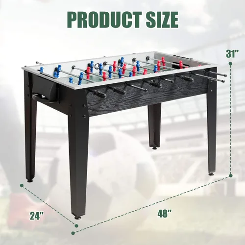 Miniatura 4 de Giantex - Mesa de futbolín de 48 pulgadas, mesa de juego de fútbol de madera con balones, adecuada para 4 jugadores, mesa de fútbol